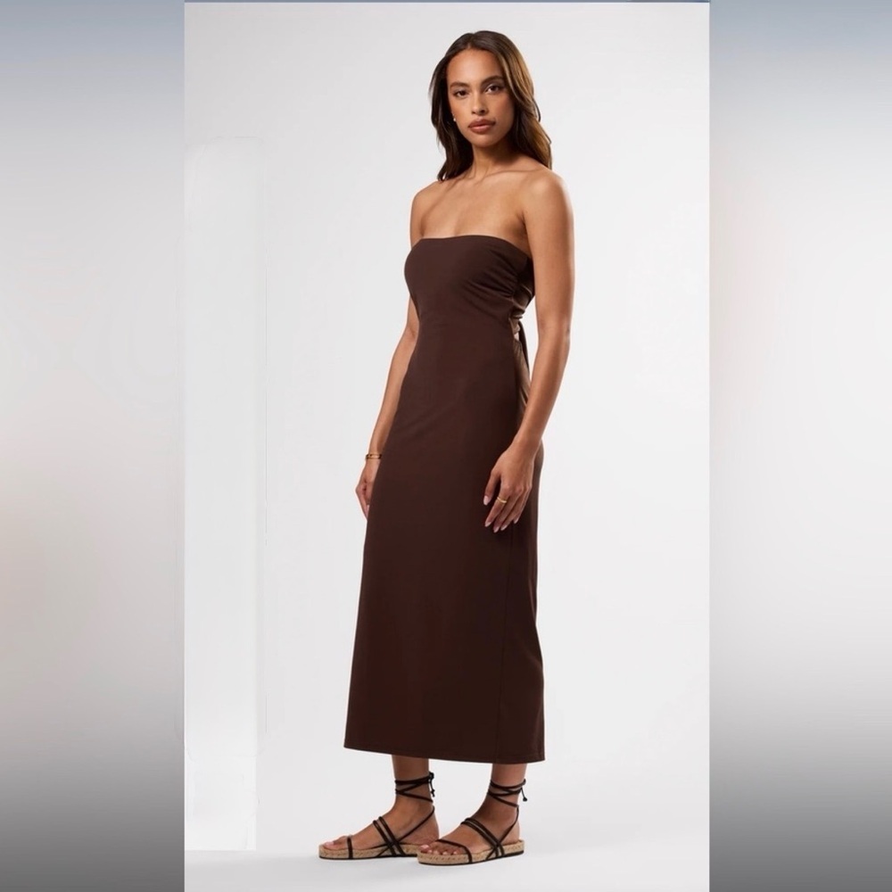 Amour Vert Chocolate Strapless Dress